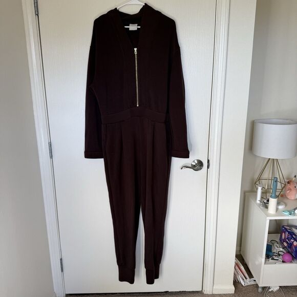 Varley Talia Long Sleeve Doublesoft Jersey Zip Jumpsuit Long Sleeve Lounge Sz XL - Picture 3 of 15